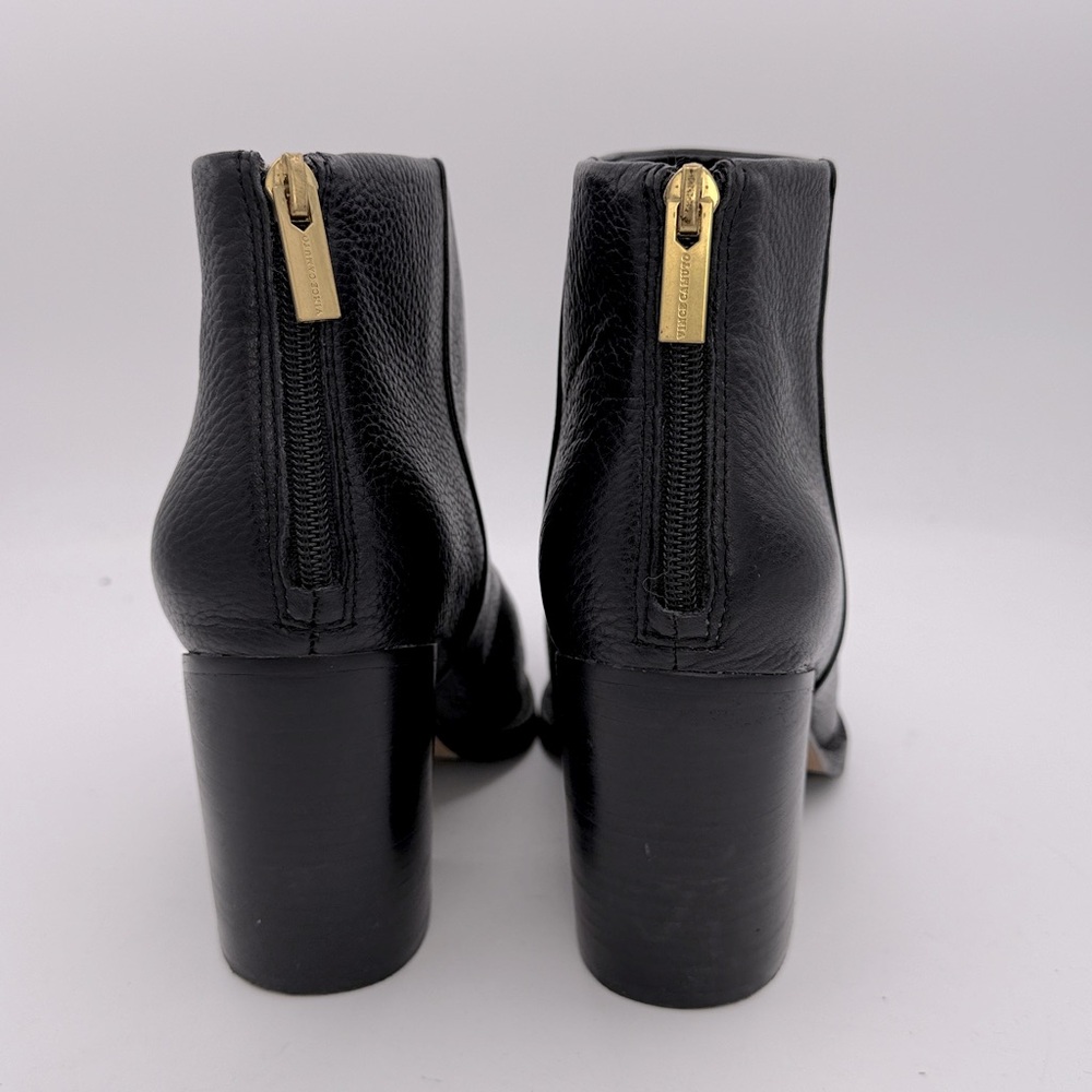 Vince Camuto women Polleat Bootie black leather ankle heeled boots pointed toe 9 - Picture 4 of 11